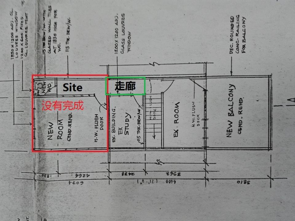 楼上平面图，青格子位置开条通道