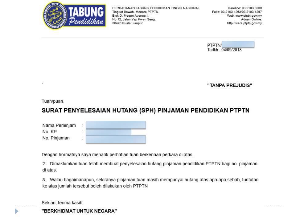 surat penyelesaian hutang