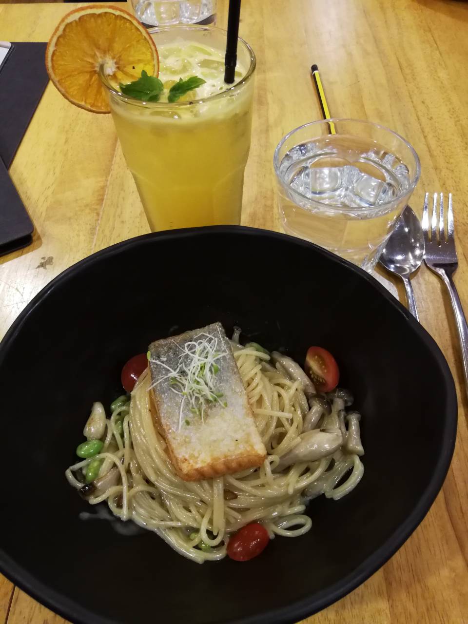 Moonlight Pan Fried Salmon With Cream Sauce Pasta.jpg