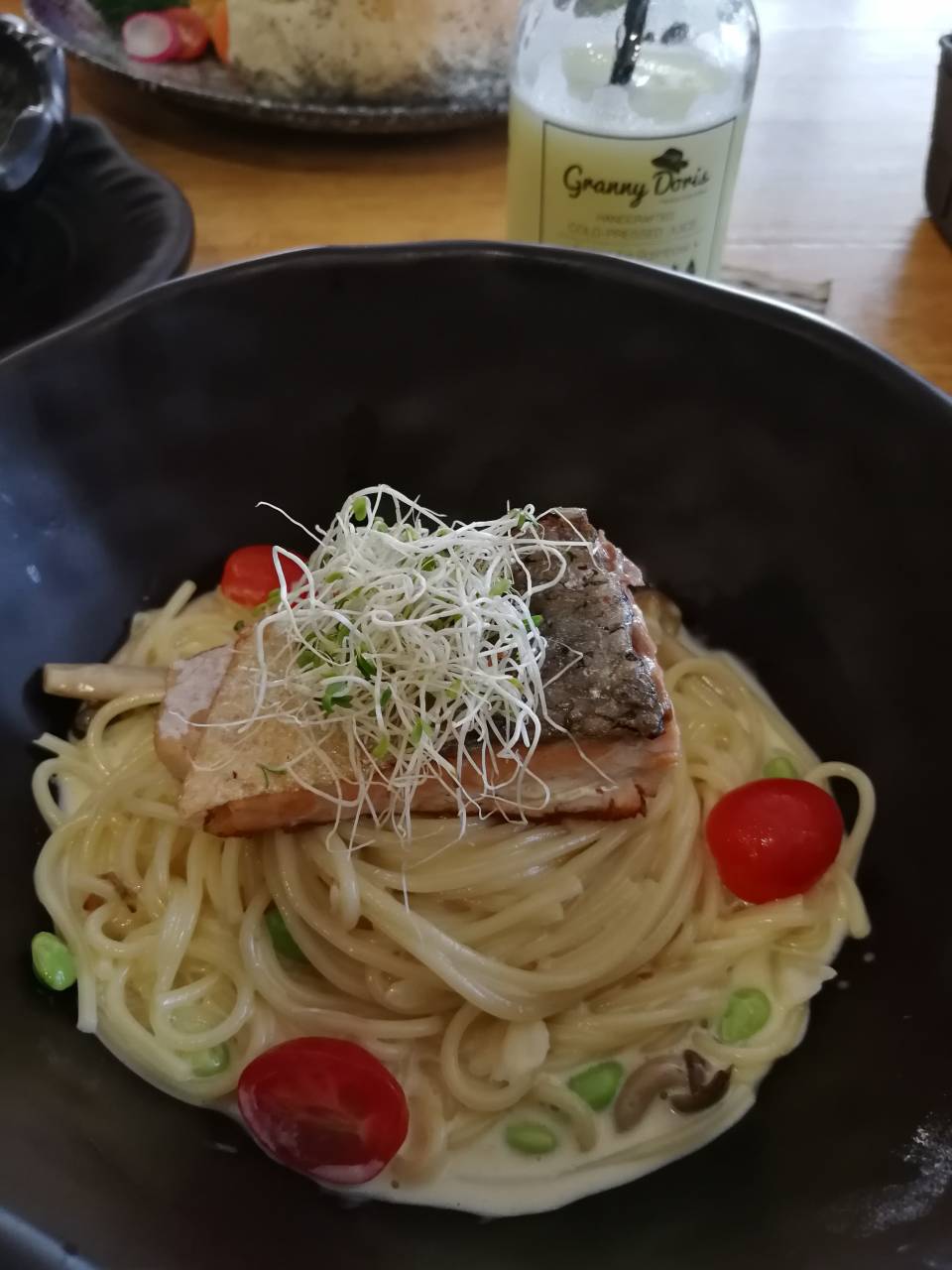 Pan Fried Salmon With Cream Sauce Pasta.jpg