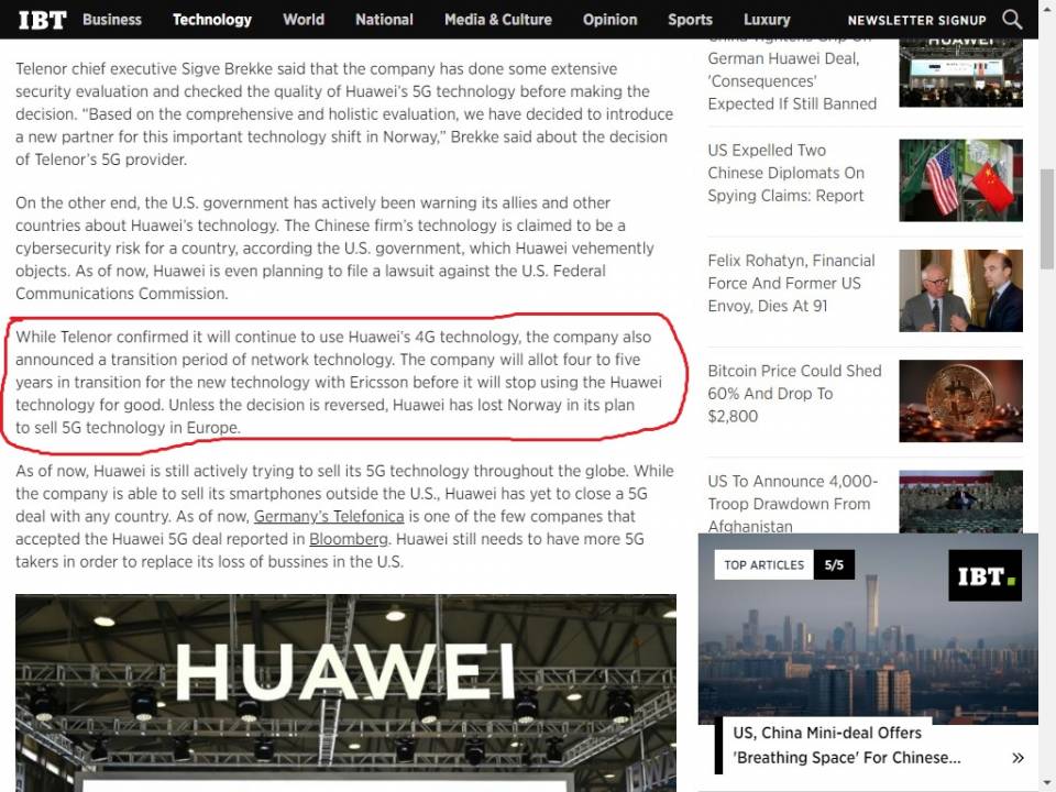 Huawei Loses 5G Deal In Norway, Telenor Opts For Ericsson 5G (2).jpg