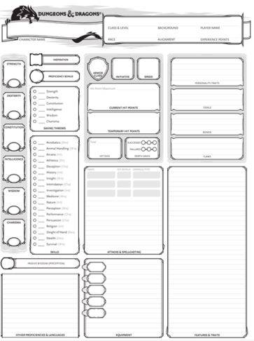 character sheet