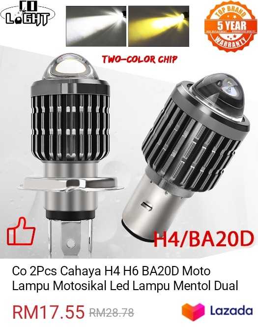 RM17.55 -39% _ CO LIGHT 2PCS H4 H6 BA20D Moto Led Motorcycle Headlight Bulbs Dua.jpg