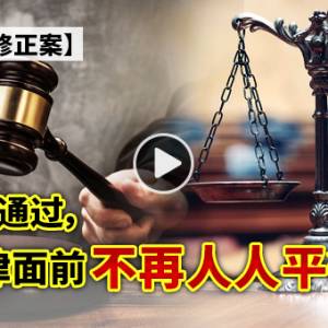 【355法令修正案】 一旦通过，法律面前不再人人平等？！