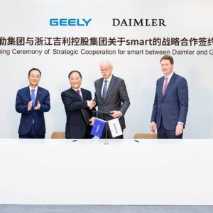 吉利宣布收购Daimler集团旗下小型车品牌Smart 50%股份