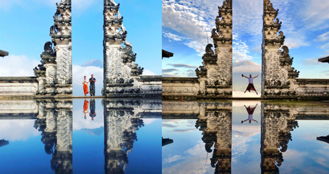 【旅游放大镜】 我被骗了！原来巴厘 “天空之门” 湖景倒影景色并不存在……