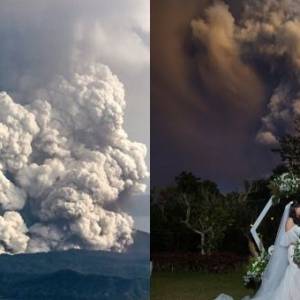 菲律宾胆大新人，不惧火山爆发，照常进行婚礼！