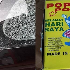 “pop-pop”破坏威力强大  孩子玩沙炮竟把车镜炸裂