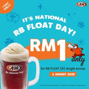 A&W Root Beer 一杯只需RM1！仅限8月6日！