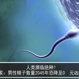 人类濒临绝种！美专家：男性精子数量2045年恐降至0　元凶就是它