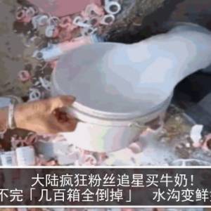 大陆疯狂粉丝追星买牛奶！喝不完「几百箱全倒掉」　水沟变鲜奶河