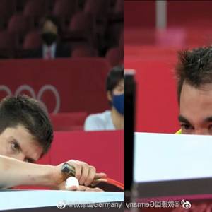 两名桌球选手在奥运会的“神默契姿势”照片爆红！网友吐槽：可能打完比赛都不知对方长什么样子！