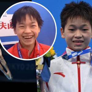 14岁奥运小将为中国夺金　“以为不用读书才学跳水”萌样圈粉无数