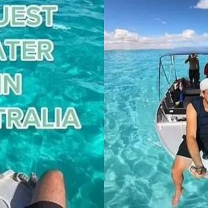 他晒出澳大利亚最蓝的海，蓝宝石一样璀璨，实在太漂亮了！