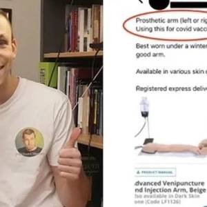 澳洲网红叫卖“反疫苗假手”：戴上它假装打疫苗，自己不用挨针！？啊？