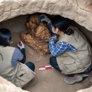 沉睡800年！秘鲁出土完好木乃伊　全身蜷缩被捆「双手掩面」