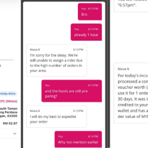 马来西亚外卖平台再次被投诉！网民订购快餐超过1小时，结果不是被取消订单就是食物被损坏！