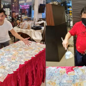 新加坡海鲜馆老板为了感谢员工的付出，直接准备10万令吉让员工捞钱！