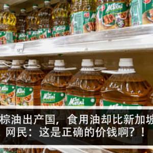 大马是棕油出产国，食用油却比新加坡贵？！网民：这是正确的价钱啊？！