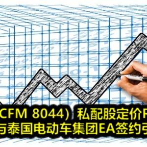 电脑纸（CFM 8044）私配股定价RM1.095 周一与泰国电动车集团EA签约引瞩目