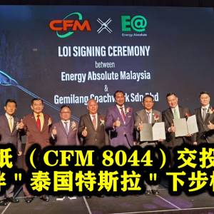 电脑纸 （CFM 8044）交投火热 联营伙伴＂泰国特斯拉＂下步棋受注目