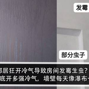 邻居狂开冷气导致房间发霉生虫？！男子：到底开多强冷气，墙壁每天像瀑布一样流水！