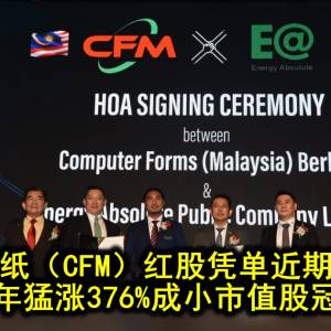 电脑纸（CFM）红股凭单近期发出 全年猛涨376%成小市值股冠军