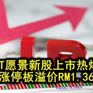 TT愿景新股上市热爆 涨停板溢价RM1.36
