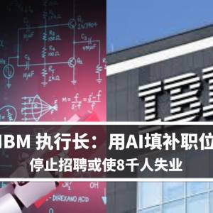 IBM执行长：用AI填补职位 暂停招聘或使8千人失业