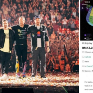 Coldplay演唱会冒出黄牛票 售价4万令吉 主办单位“不要跟非官方购买”