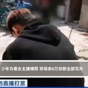 少年为看女主播裸照 将母亲6万存款全部花光