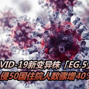 COVID-19新变异株「EG.5」窜起！　侵50国住院人数骤增40％