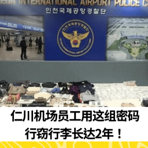 仁川机场员工用这组密码行窃行李长达2年！