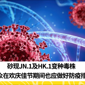 砂现JN.1及HK.1变种毒株 民众在欢庆佳节期间也应做好防疫措施