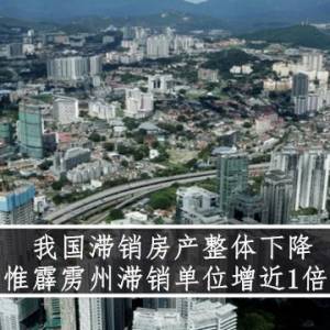 我国滞销房产整体下降 惟霹雳州滞销单位增近1倍！