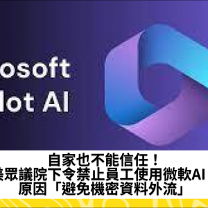 自家也不能信任！美眾議院下令禁止員工使用微軟AI　原因「避免機密資料外流」