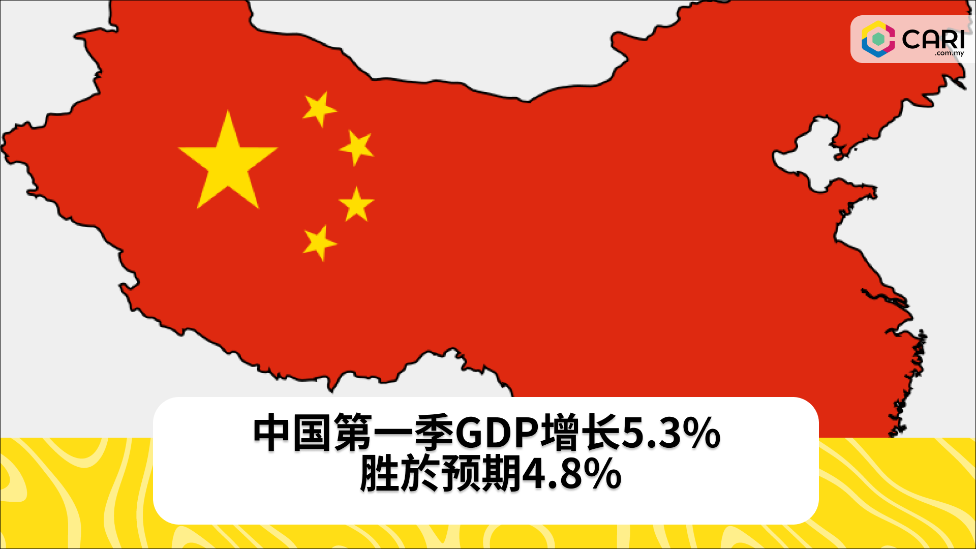 中国第一季GDP增长5.3% 胜於预期4.8%