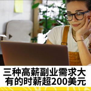 三种高薪副业需求大 有的时薪超200美元