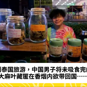 到泰国旅游，中国男子将未吸食完的大麻叶藏匿在香烟内欲带回国……