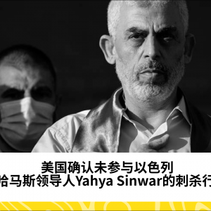 美国确认未参与以色列对哈马斯领导人Yahya Sinwar的刺杀行动