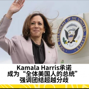 Kamala Harris承诺成为“全体美国人的总统”，强调团结超越分歧