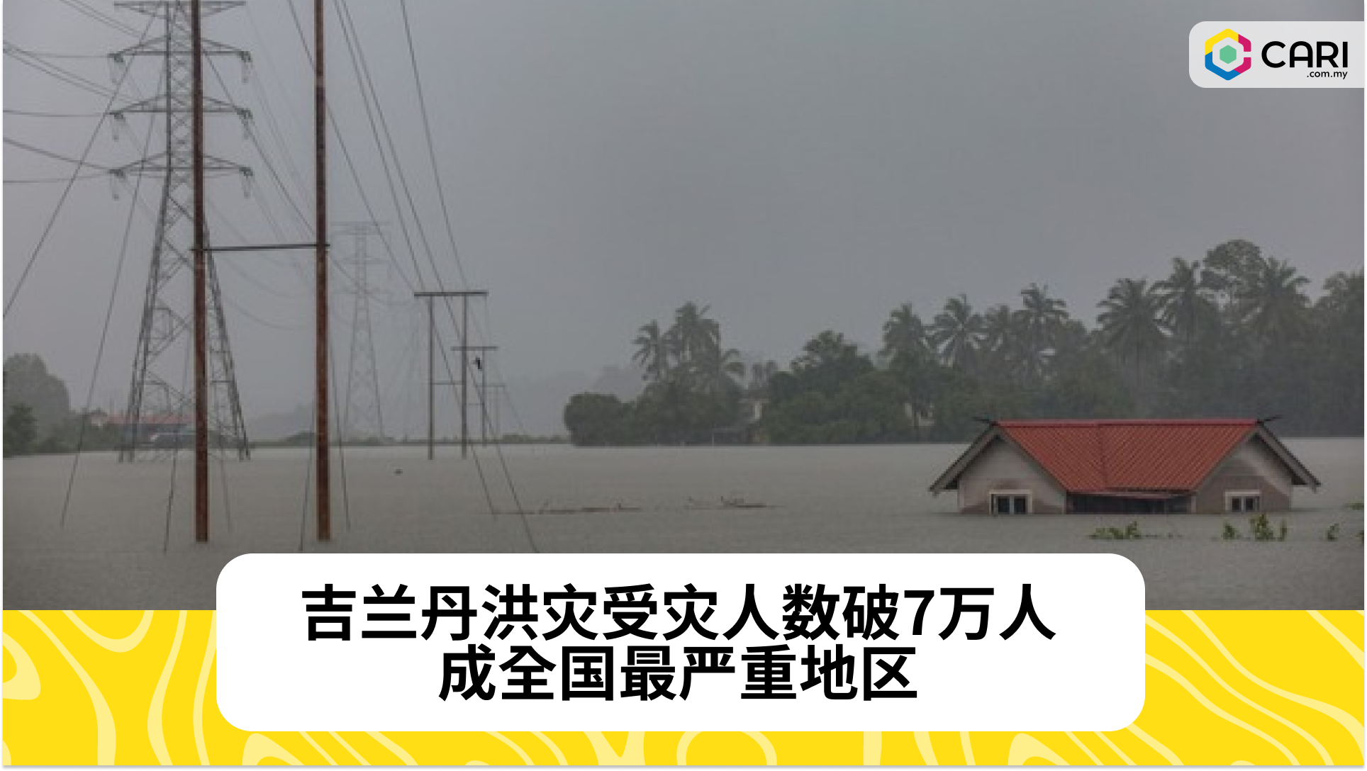 洪灾：超过10万人转移至疏散中心，Kelantan受灾最严重