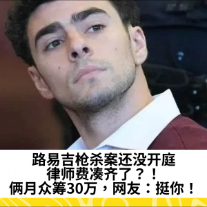 路易吉枪杀案还没开庭，律师费凑齐了？！俩月众筹30万，网友：挺你！