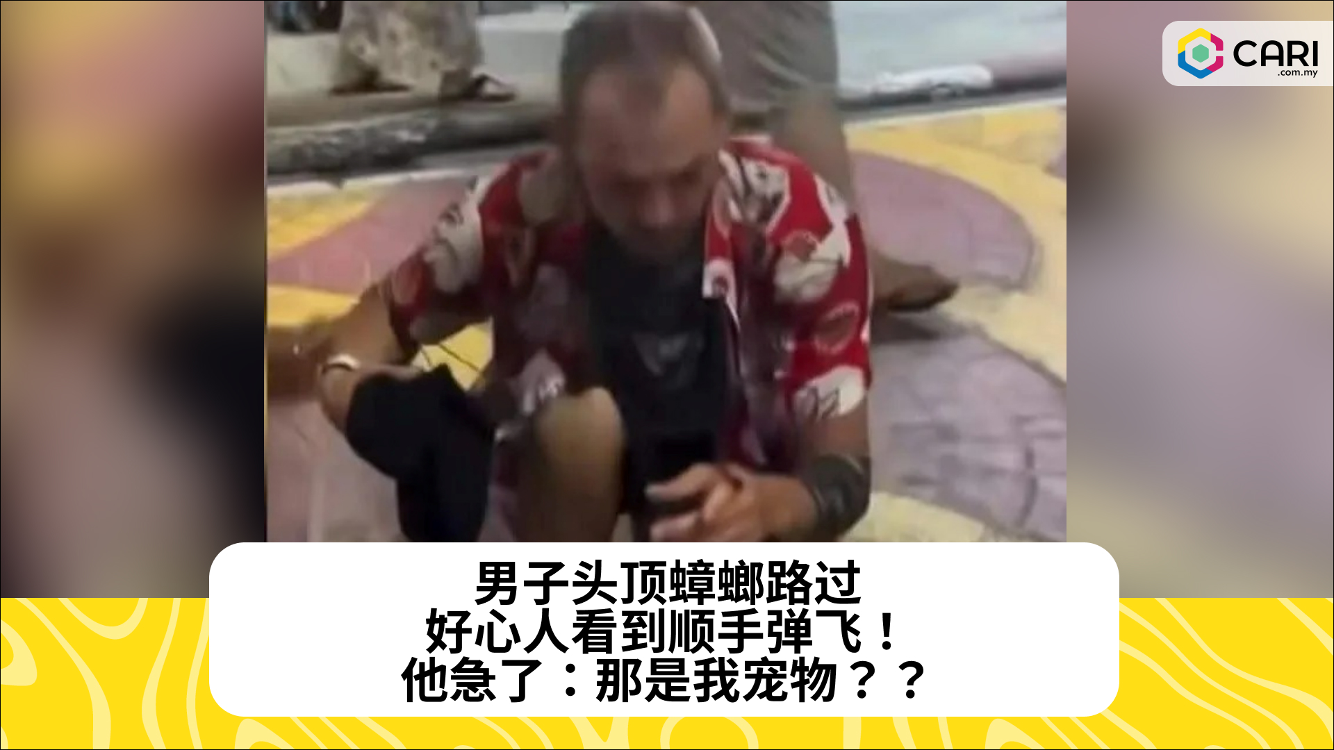 男子头顶蟑螂路过，好心人看到顺手弹飞！他急了：那是我宠物？？