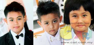 Dari kiri: Syarafuddin Syazwan Rizauddin, 11, Syarir Syafi Rizauddin, 8, and Syauratul Syafiah Rizau ...