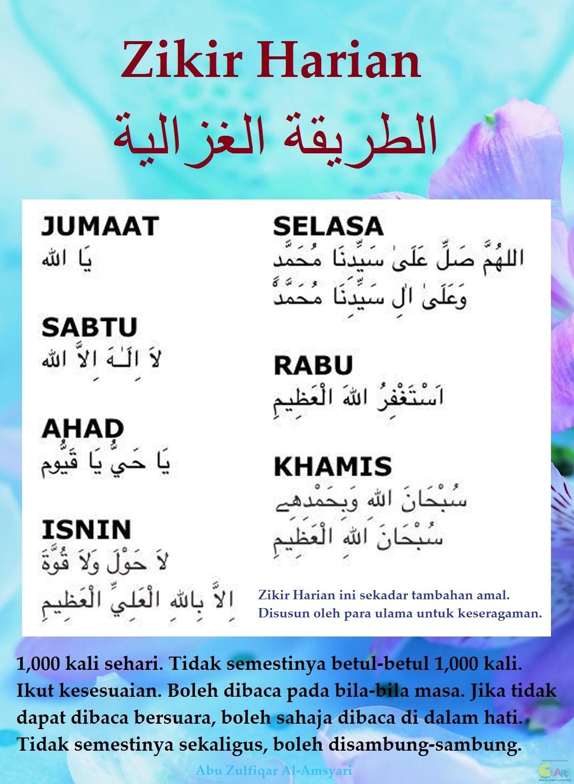 Zikir Harian Rabu Kumpulan Doa