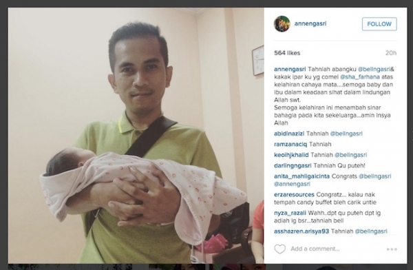 Tahniah, Bell Ngasri Selamat Timang Anak Baru