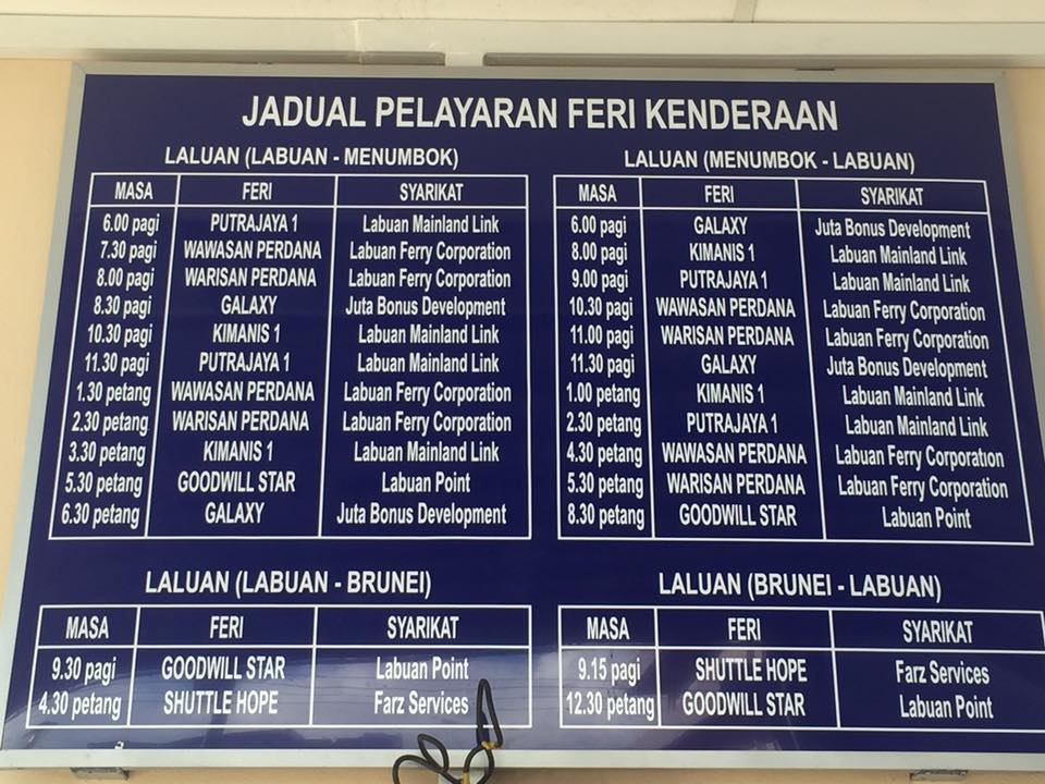 Harga tiket feri Labuan-KK & Labuan-Menumbok - Borneo ...
