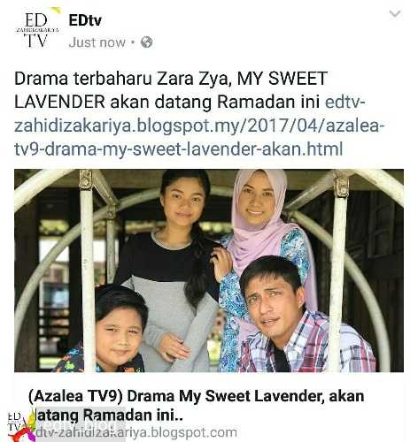 My Sweet Lavender Zara Zya Adi Putra Aeril Zafrel Mula 2jun 8 30pm Tv9 Drama Realiti Tv Hiburan Forum Cari Infonet