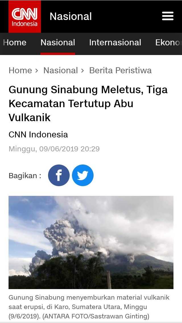 [Sumatera] Edisi Volcano: Gunung Sinabung Meletus